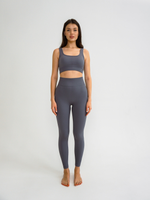 Лосины в рубчик /серый