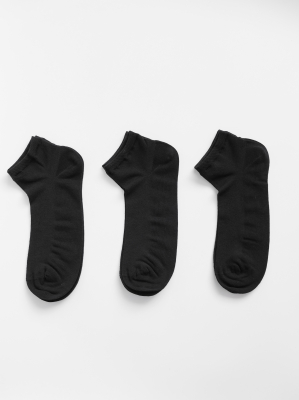 Набор 3 пары мужских коротких носков черный