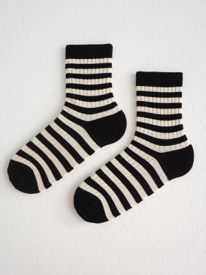 Носки в полоску черный