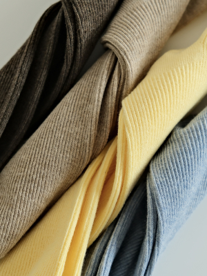 Набор 4 пары женские носки в рубчик желтый