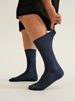 Мужские носки в рубчик джинс