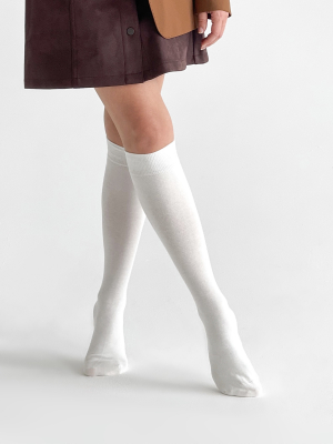 Гольфы из гладкого хлопка белый на сайте