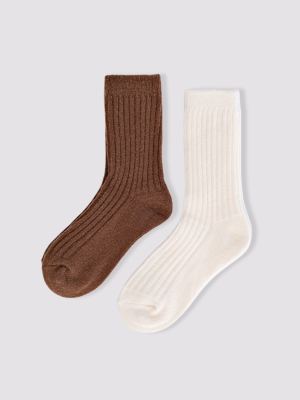 Носки с шерстью 2 пары коричневый