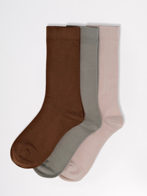 Набор высокие носки из гладкого хлопка 3 пары