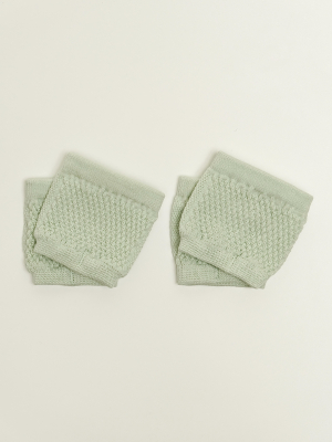 Женские следы без мыска и пятки зеленый