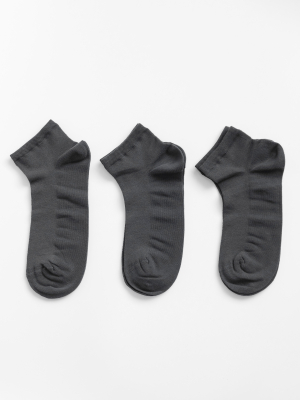 Набор 3 пары мужских коротких носков серый
