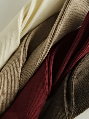 Набор 4 пары женские носки в рубчик бордовый