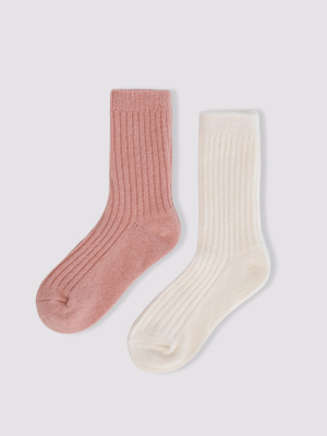 Носки с шерстью 2 пары розовый