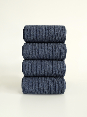 Набор 4 пары мужские носки в рубчик джинс