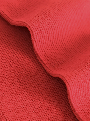 Изображение Бесшовные носки в рубчик красный