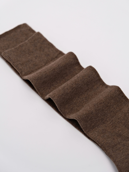 Гольфы из гладкого хлопка кофейный