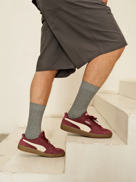 Мужские носки в рубчик серый меланж