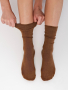Высокие носки из гладкого хлопка коричневый