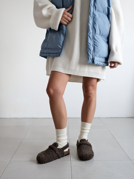 Уютные носки из шерсти молочный