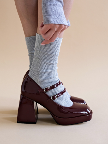 Бесшовные носки в рубчик меланж