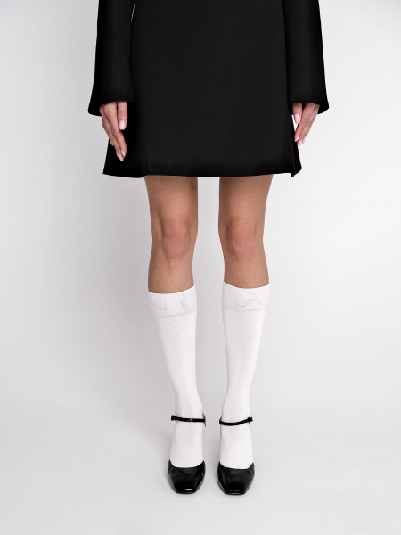 Гольфы из гладкого хлопка белый подробно