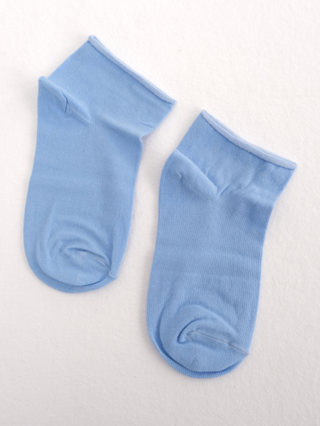 Носки короткие лазерная обработка края голубой