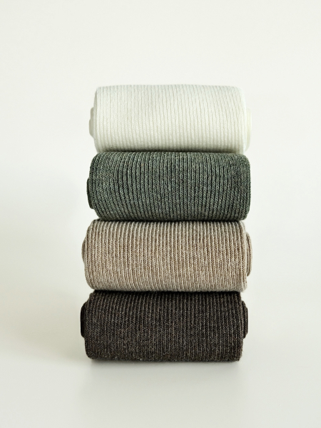 Набор 4 пары женские носки в рубчик хаки