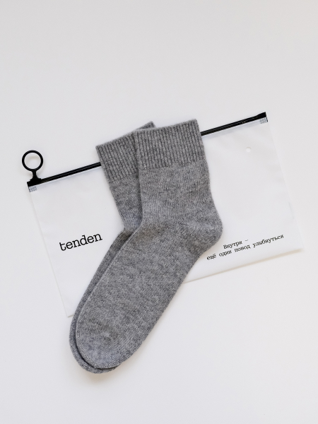 Носки из кашемира короткие серый