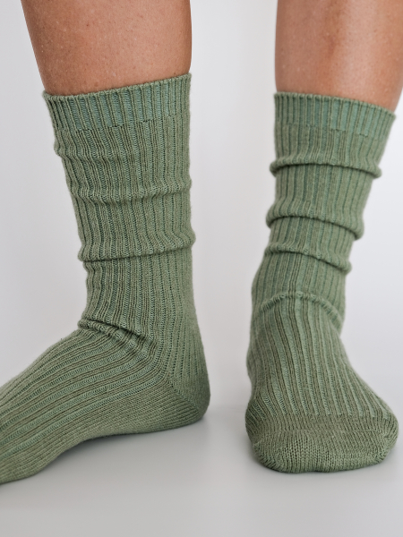 Уютные носки из шерсти зеленый