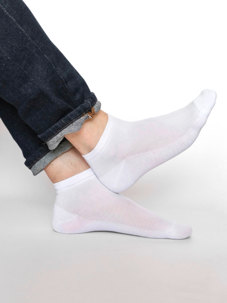 Набор мужских коротких носков белый 40-42