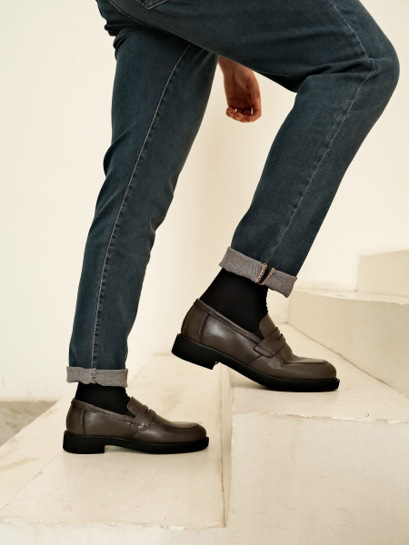 Мужские носки в рубчик черный