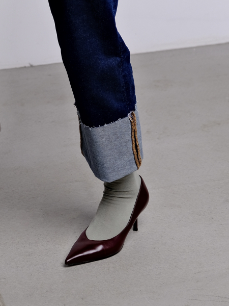 Посмотреть Высокие носки из гладкого хлопка зеленый