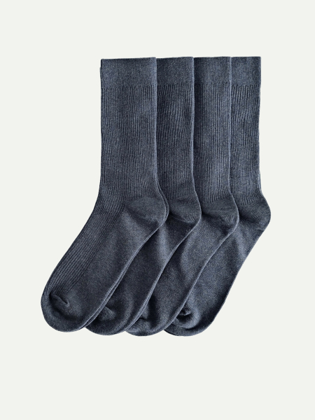 Набор 4 пары мужские носки в рубчик джинс