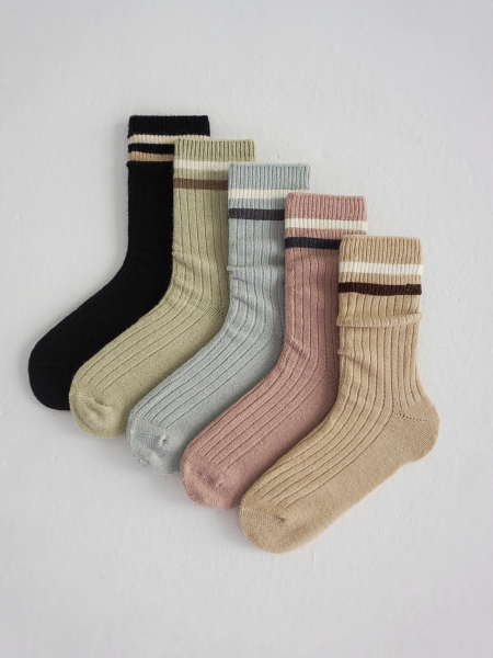 Теплые носки с полоской бежевый