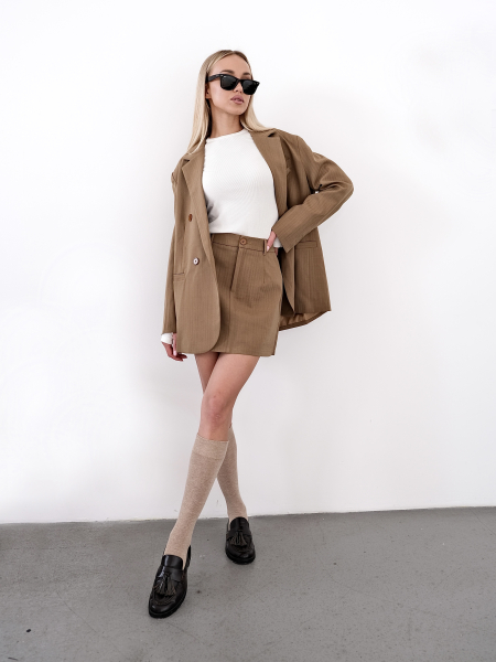 Гольфы из гладкого хлопка бежевый подробно