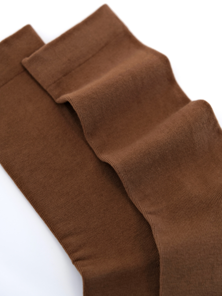 Посмотреть Высокие носки из гладкого хлопка коричневый