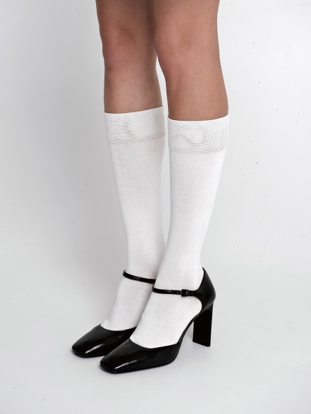 Гольфы из гладкого хлопка белый