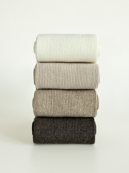 Набор 4 пары женские носки в рубчик бежевый