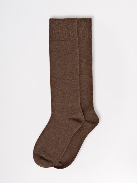 Гольфы из гладкого хлопка кофейный
