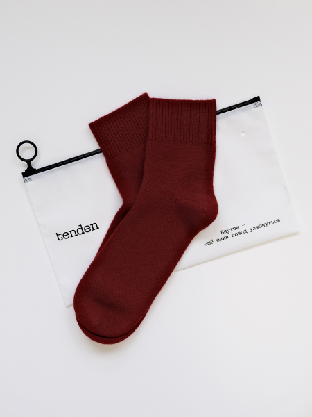 Носки из кашемира короткие красный