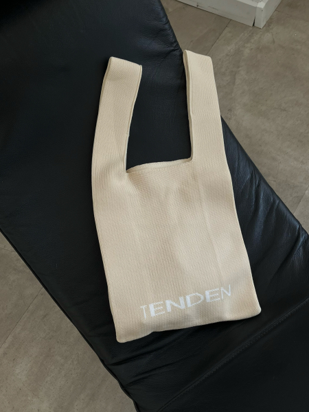 Сумка шоппер из вязанной микрофибры голубая