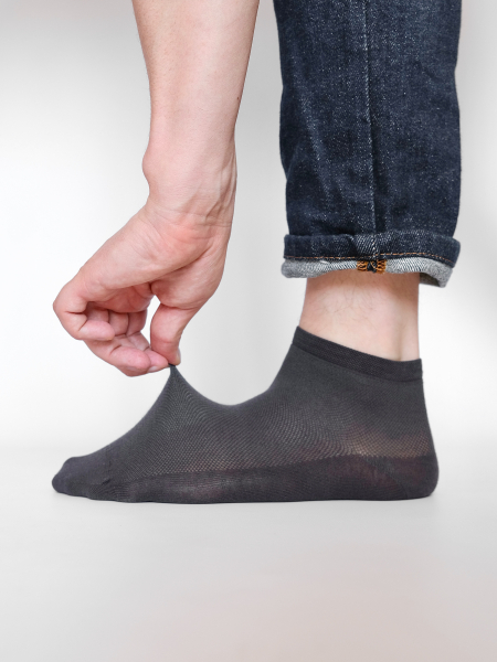 Набор 3 пары мужских коротких носков серый