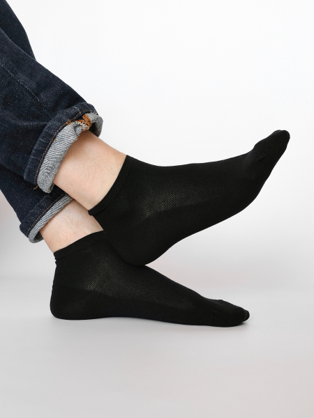 Набор 3 пары мужских коротких носков черный