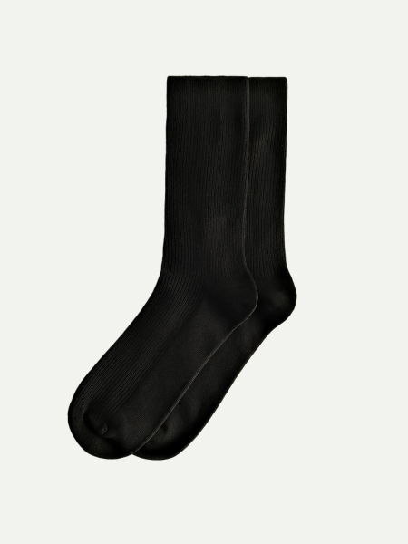 Мужские носки в рубчик черный