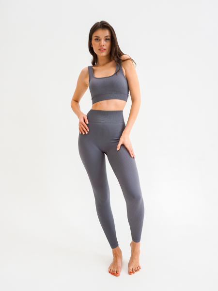 Лосины в рубчик /серый